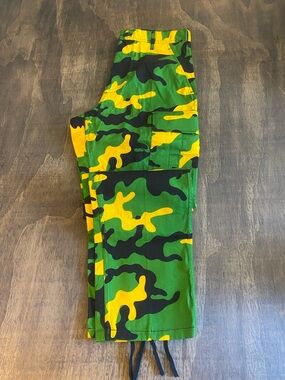 Green & Yellow Camo Cargo Pants